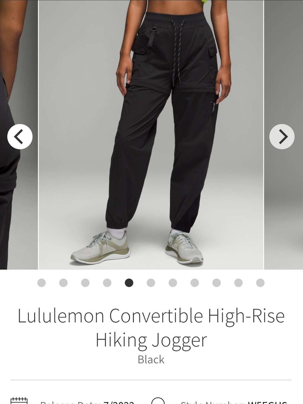 Original Price $198 lululemon athletica Black Convertible High-Rise Jogger Pants